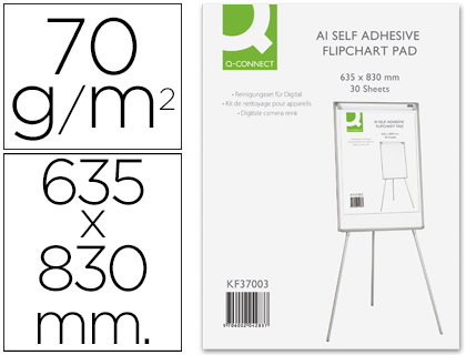 Bloc congreso Q-Connect 63,5x83cm. 30 hojas 70g/m²  liso autoadhesivas